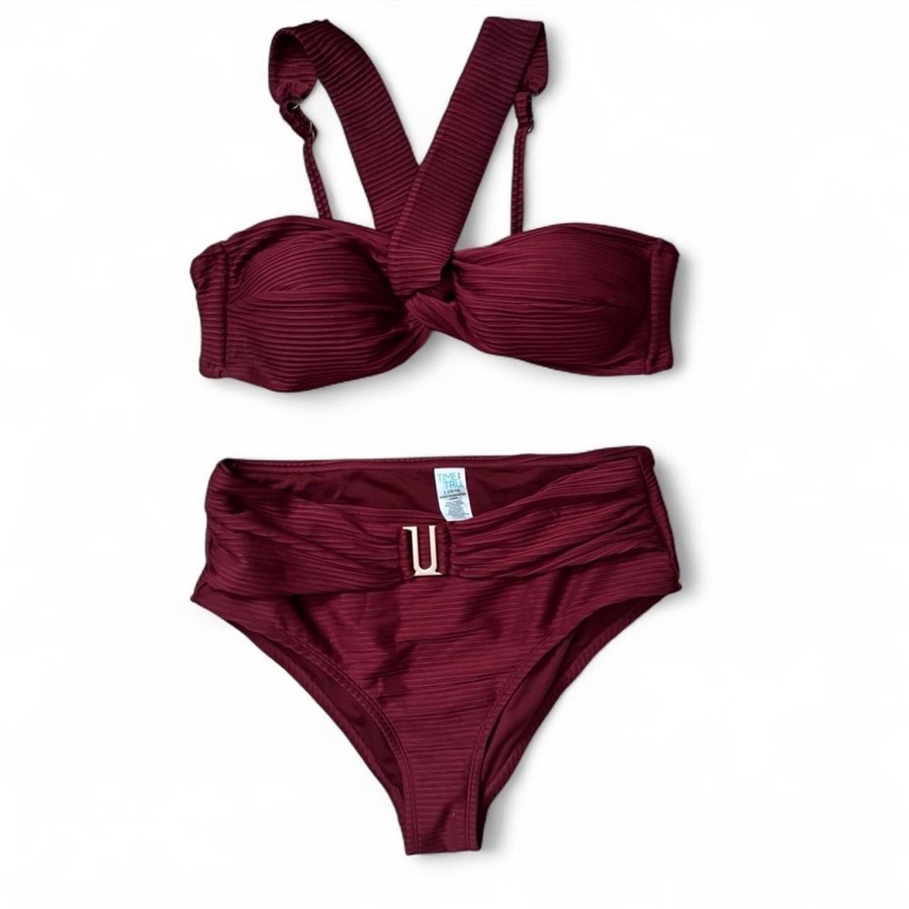 Time and Tru Burgundy Bikini Set